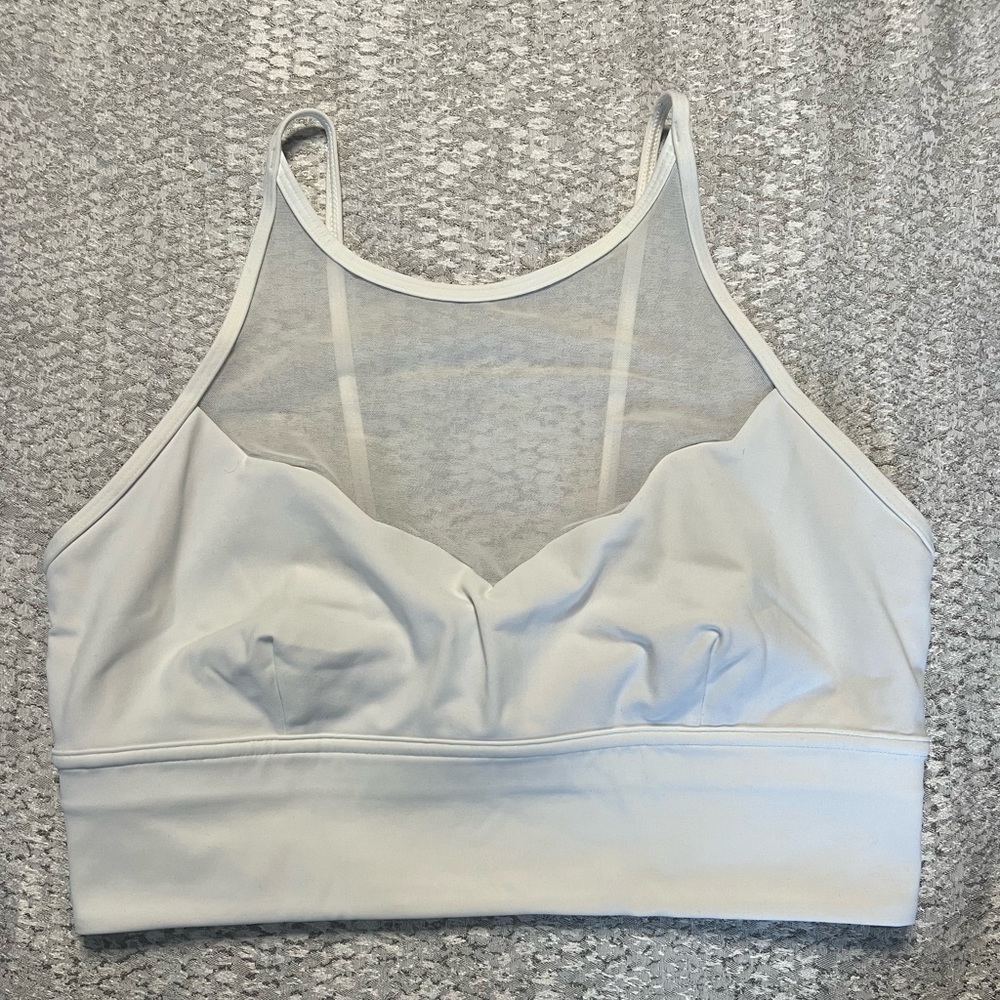 LuluLemon White High Neck Mesh Sports Bra